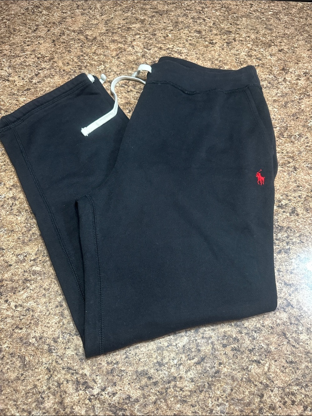 WORN ONCE Polo Ralph Lauren Black Sweatpants with Red Pony Logo XL